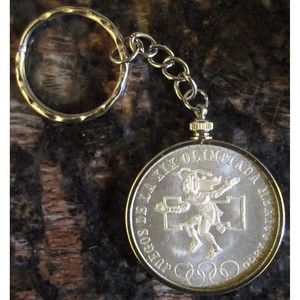 1968 Mexico Silver 25 Pesos Olympics*Brilliant Uncirculated* Coin Key Chain